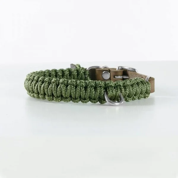 Touch of Leather Dog Collar - Military S - Steel