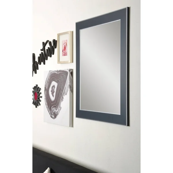 BrandtWorks Silver Accent Black Wall Mirror 32x22 x 36x22