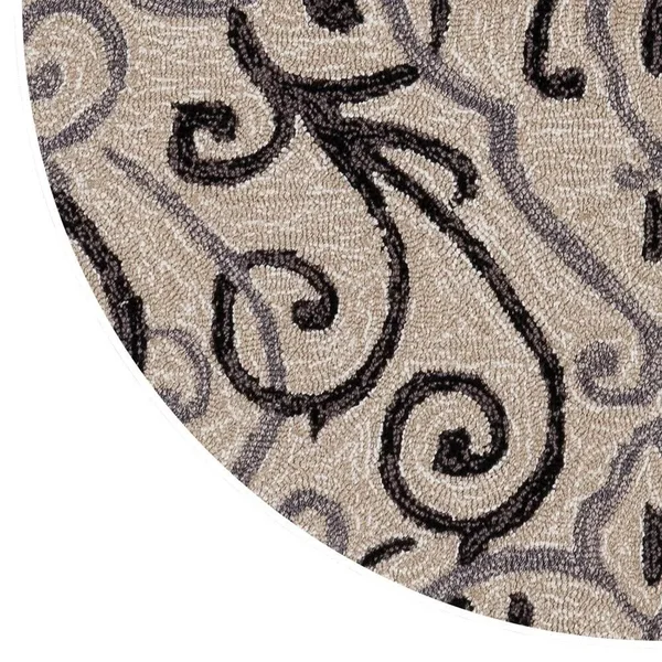 Alexander Home Valentina Hand-Hooked Traditional Area Rug - Ivory/Grey 5& x 7&6x22