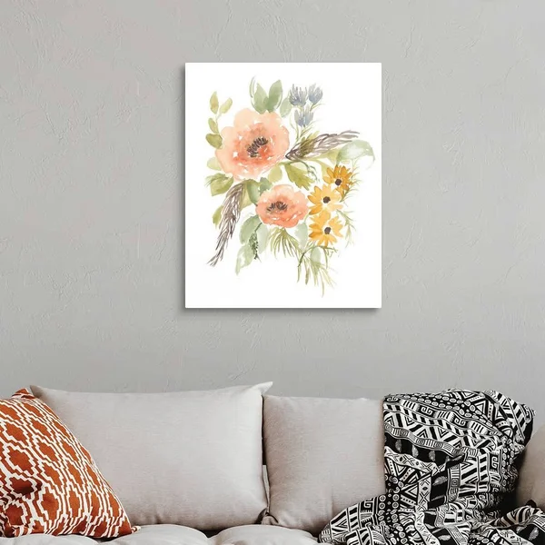 Late Summer Flowers I, Large Solid-Faced Canvas Wall Art Print, Great Big Canvas