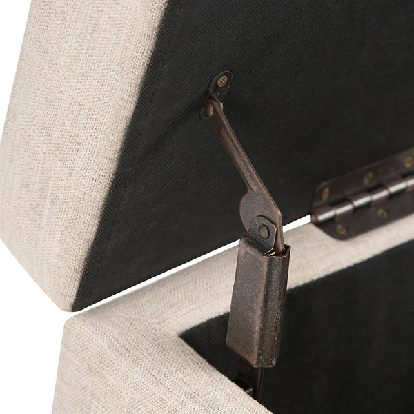 Simpli Home Hamilton Linen Look Storage Ottoman - Natural