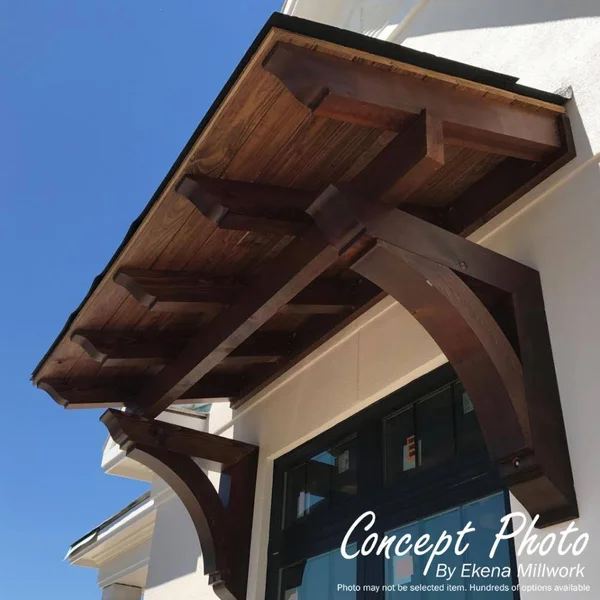 Ekena Millwork BKT04X22X30TRA01RWR Traditional Rough Sawn BRACKET - 4x22 Width x 22x22 Depth x 30x22 Height, Western Red Cedar