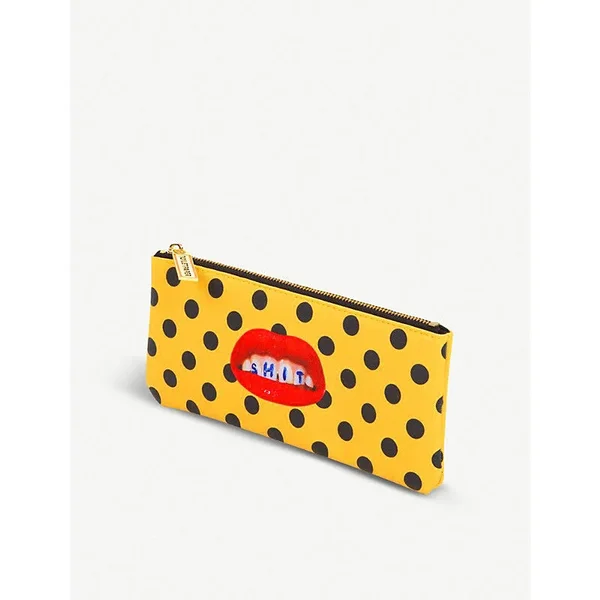 Seletti Wears Toiletpaper Sh*t-print Faux-Leather Pencil Case