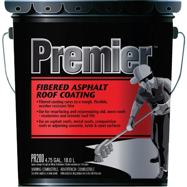 Henry PR200070 Asphalt Roof Coating - Black, 4.75 Gal Pail