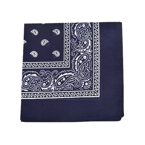 Set of 60 Mechaly Paisley 100% Cotton Double Sided Bandanas - 60 Pack (Navy Blue)