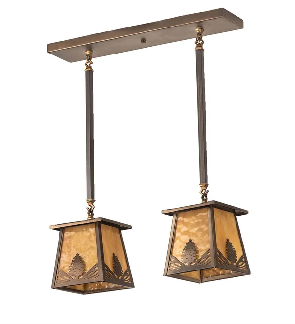 Meyda Tiffany 82140 Mountain Pine - 2 Light Island Pendant Antique