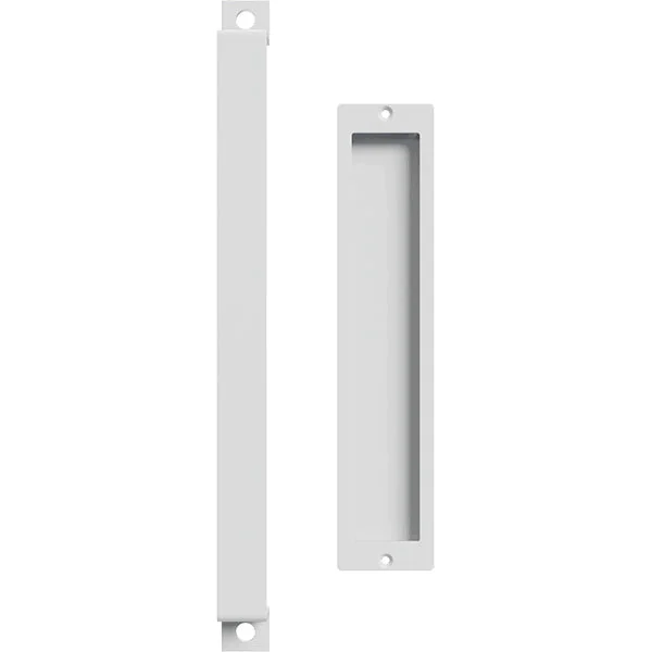 16x22 Pull Handle & 12x22 Flush Pull for 1 3/4x22 Doors, Rocket White