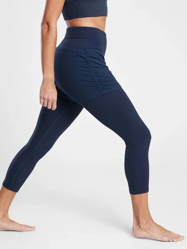 Athleta Women's Elation 2-in 1 Capri Navy Size L