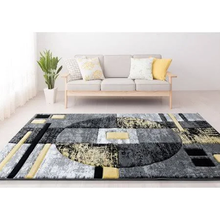 United Weavers of America Drachma Attica Geometric Modern Area Rugs - Yellow, Size: 5&3 inch x 7&6 inch