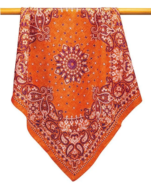 Orange Paisley Bandana - 4792