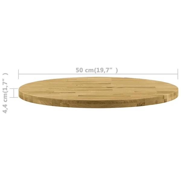 vidaXL Table Top Solid Oak Wood Round 1.7x22 19.7x22