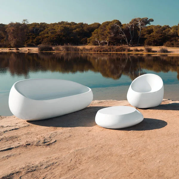 Stone Plastic Coffee Table Vondom Black