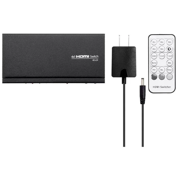 Monoprice Blackbird 4K - 4x1 HDMI 1.4 Switch with Toslink and Analog Audio Extractor