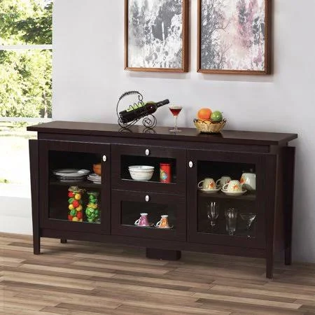 Furniture of America Cays Modern Brown 60-Inch Buffet Cabinet (Cappuccino)