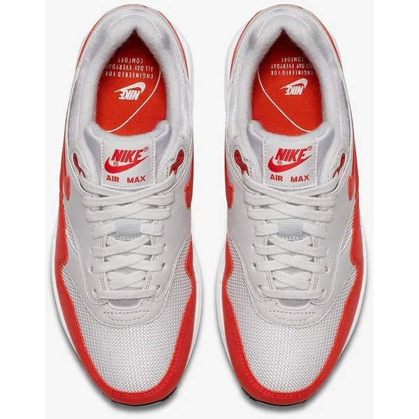 Nike Air Max 1 - Womens Shoes Vast Grey/Habanero Red Size 10.5