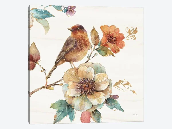 Lisa Audit Canvas Art Picture - Spiced Nature II Soft White ( Animal Art > Birds art)
