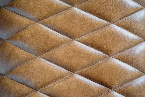 3R Studios Brown Stitched Leather & Wood Bench