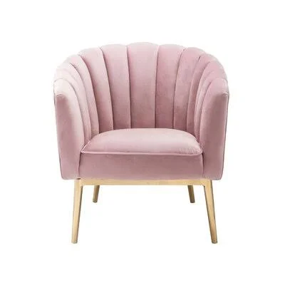 Manassa 32x22 Wide Velvet Club Chair Everly Quinn Body Fabric: Pink Velvet