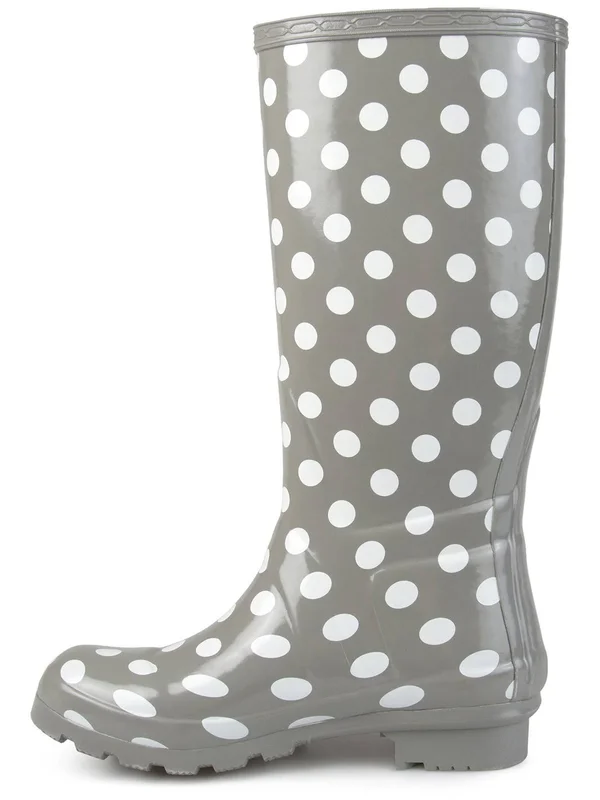Journee Collection Women's Mist Rainboot - Black Dot