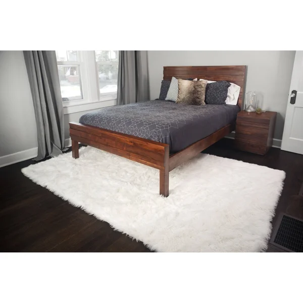 Walk on Me Rugs Llc 8x10 Soft and Plush Faux Sheepskin Shag Area Rug - Size: 8' x 10', Brown