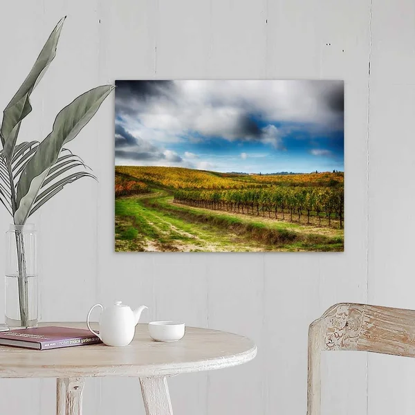 Europe - Italy' Montepulciano, Autumn Vinyards in Full Color Near Montepulciano, Canvas Wall Art, 24x18, Great Big Canvas
