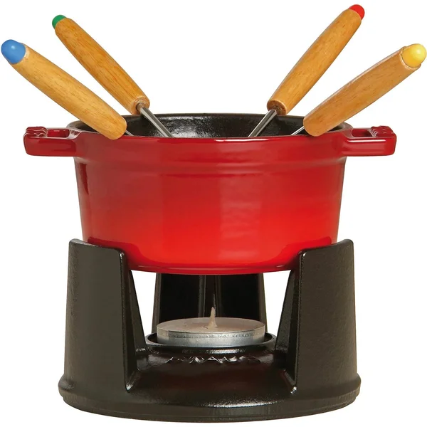 Staub Cast Iron 0.25-qt Mini Chocolate Fondue Set - Matte Black