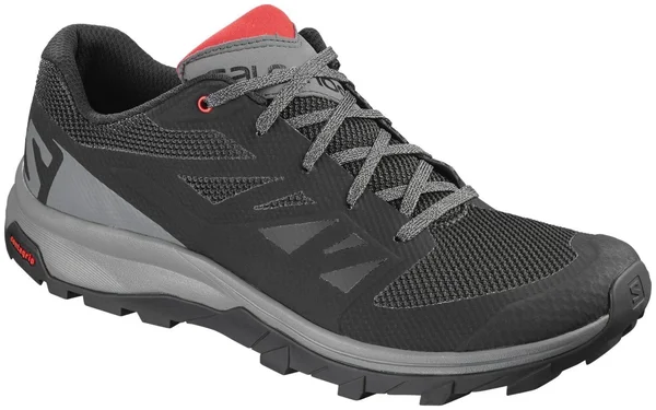 Salomon Men's Outline - 8.5 - Black/Quiet Shade/High Risk Red