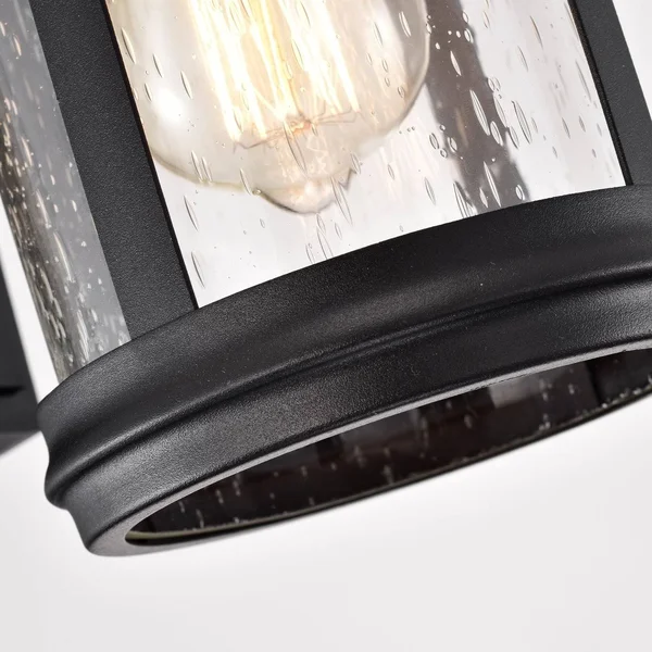 Chloe Cole Transitional 1 Light Textured Black Outdoor Wall Sconce 12x22 Height - CH22026BK13-OD1