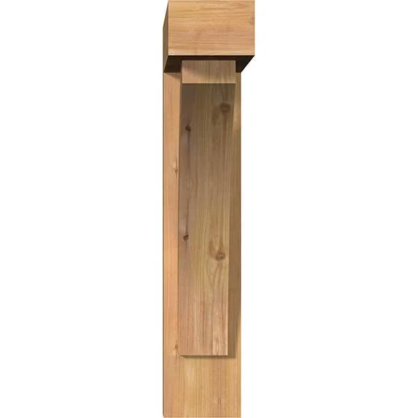 Ekena Millwork 1463939 5 1/2x22W x 20x22D x 28x22H Thorton Block Smooth Bracket w/ Offset Brace, Western Red Cedar