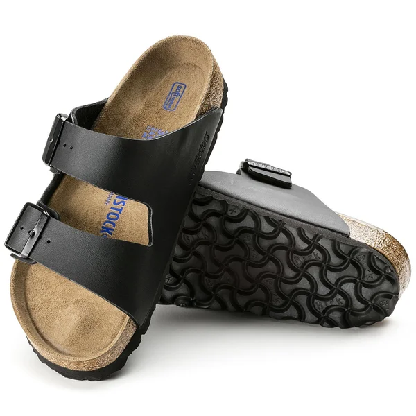 Birkenstock Arizona Birko-Flor Soft Footbed Black Leather Sandal - 11M - 9M
