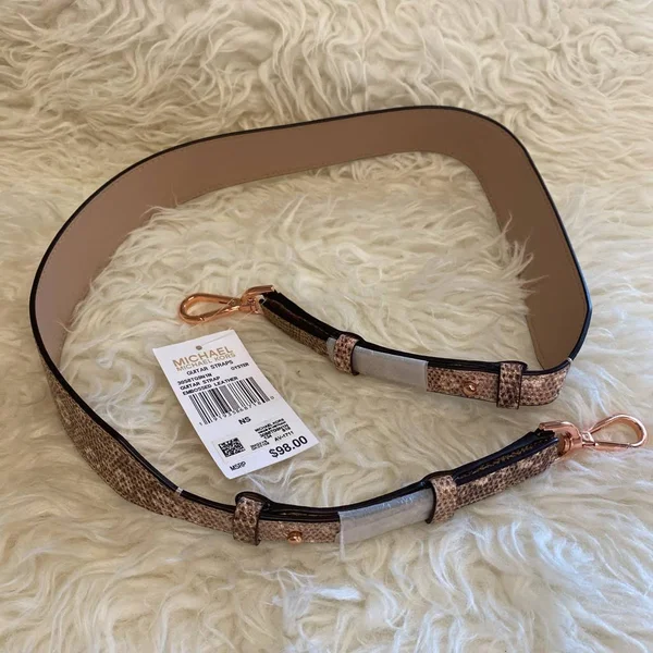 Michael Kors Snake-Embossed Leather Shoulder Strap