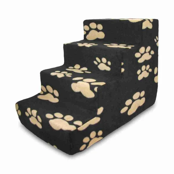 Best Pet Supplies ST210T-M Foam Pet Stairs/Steps - 4-Step, Black