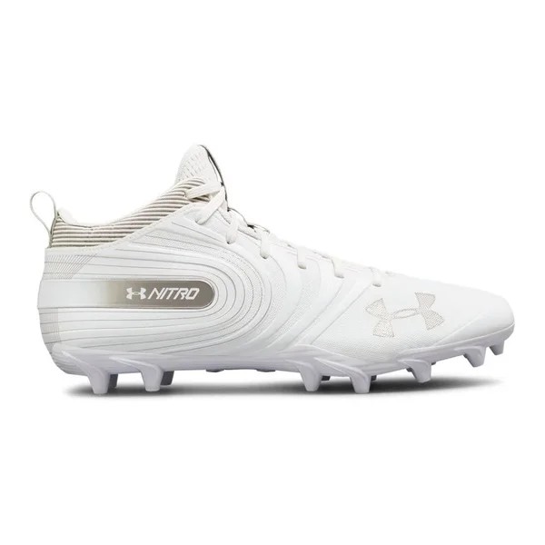 Under Armour Men's Nitro Mid MC Football Cleats White 16