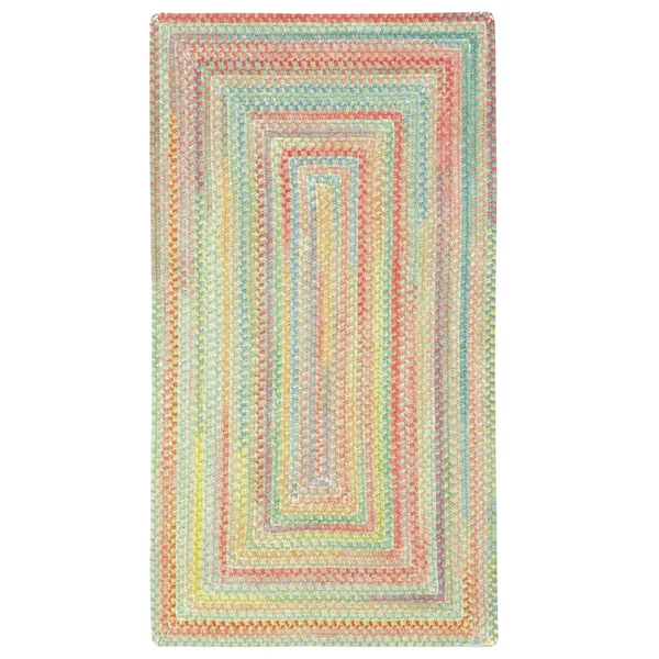 Capel Rugs - Baby&s Breath Concentric Rectangle Braided Rugs - Size: 2& x 3&, Blue