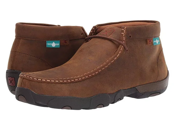 Twisted x Men's Waterproof Driving Mocs - Distressed Saddle
