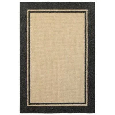 Laub Oriental Sand/Charcoal Indoor, Outdoor Area Rug Sol 72 Outdoor Rug Size: Rectangle 7&10x22 x 10&10x22