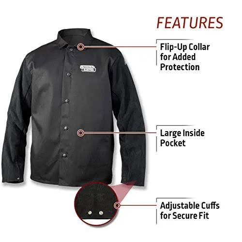 Lincoln Electric K3106 Traditional Split Leather Sleeved Welding Jacket Medium
