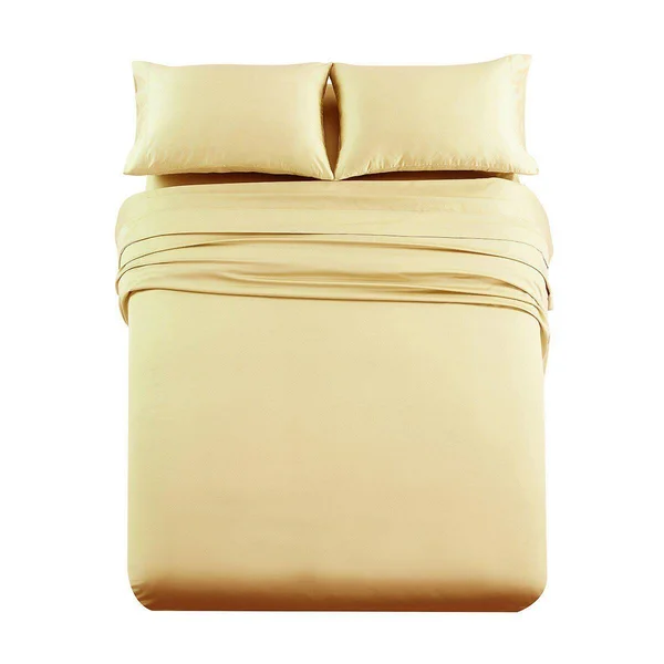 Royal Tradition 1000 Thread Count Bed Sheets Solid Sateen King, Gold
