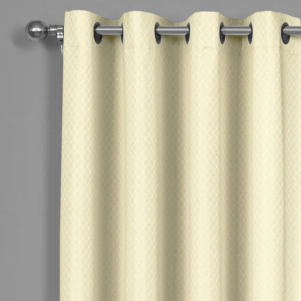 Blackout Curtains - Diamond Jacquard Woven Drape Theme (Set of 2) 54 x 96x22 Pair, Taupe by Royal Tradition