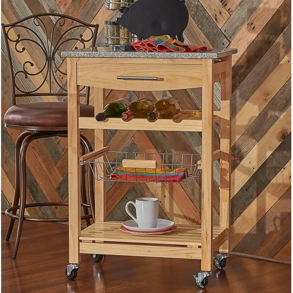 The Gray Barn Zephyr Parcel Natural Granite Top Kitchen Island