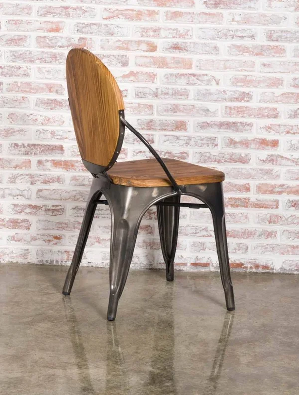 Fine Mod Imports Metal Dining Chair - Walnut