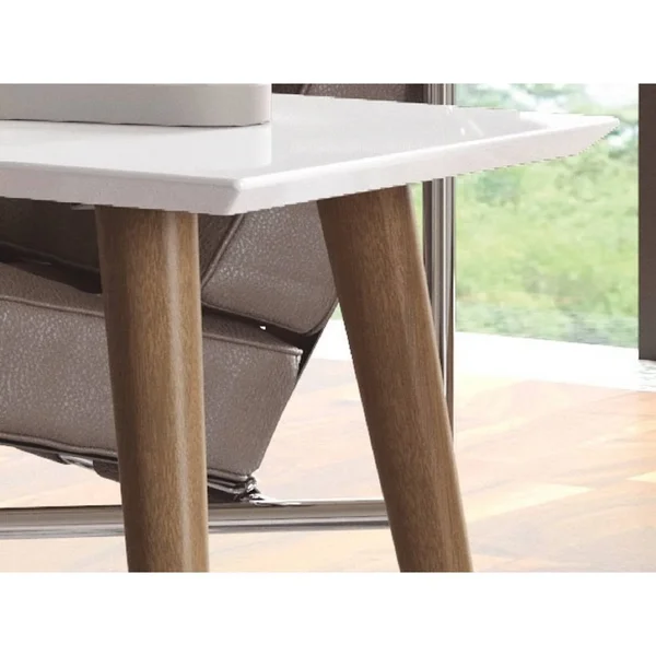 Manhattan Comfort Utopia 11.81x22 High Rectangle Coffee Table with Splayed Legs, White Gloss