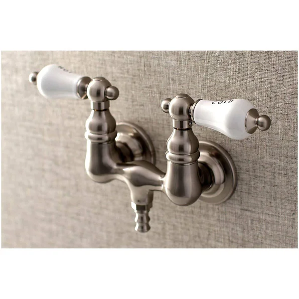 Kingston Brass AE33T8 Vintage 3-3/8x22 Wall Mount Tub Faucet - Brushed Nickel