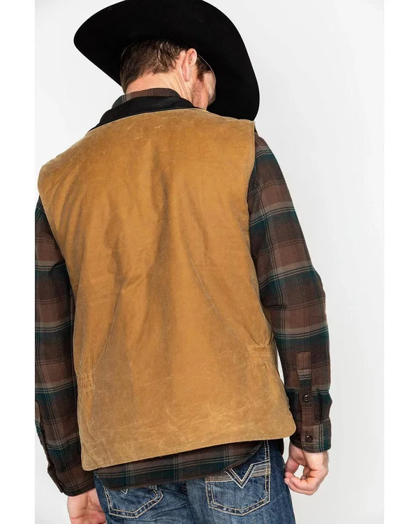 Outback Men's Trading Oilskin Sawbuck Vest, Tan, XL