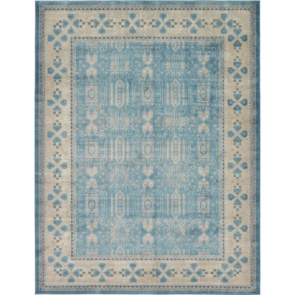 Unique Loom Aigen Salzburg Area Rug (5& x 5& Round - Blue)