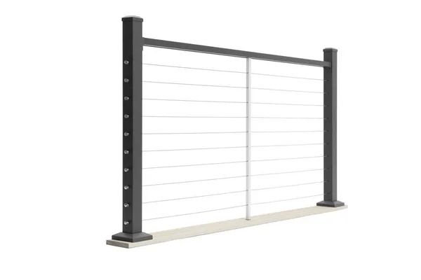 92.5x22 Rectangular Top Rail - Textured Black Line Hardware Kit (2pk)