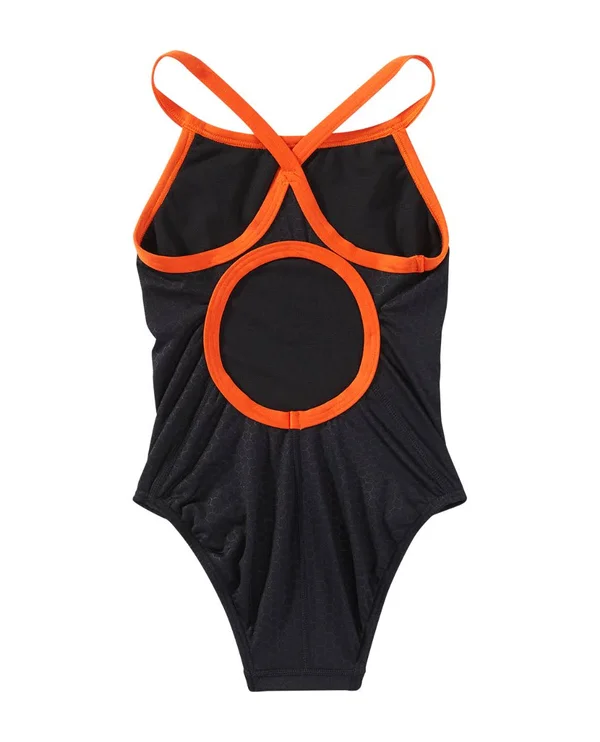TYR DHEX7Y Girls& Hexa Diamondfit Swimsuit - Black/Orange, 22