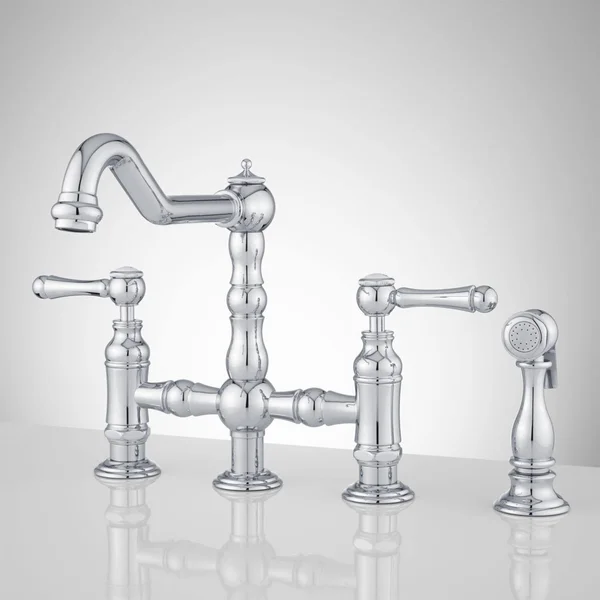 Signature Hardware Delilah Two-Handle Kitchen Faucet - Chrome