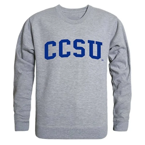 W Republic CCSU Central Connecticut State University Game Day Crewneck Pullover Sweatshirt Sweater Heather Grey - Men's, Size: La