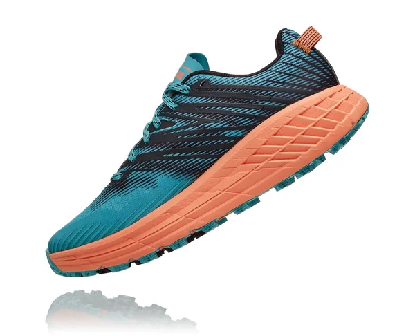 Hoka Women's Speedgoat 4 Trail Running Shoes in Blue/Orange, Size 10